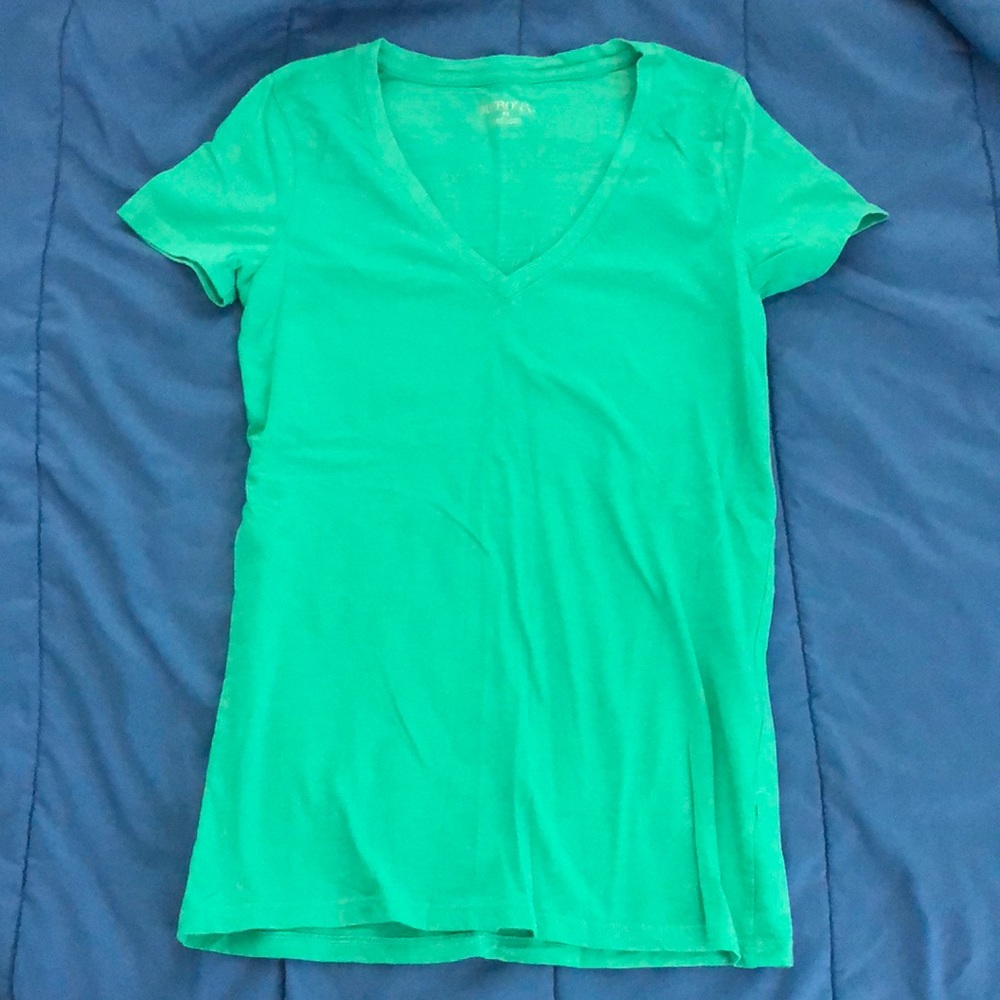 Green V Neck Tee